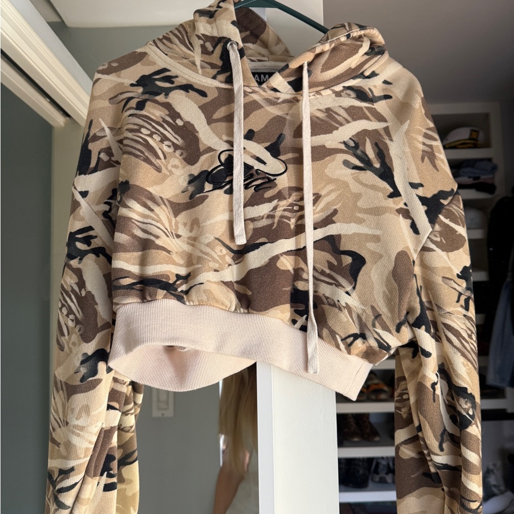 I.AM.GIA Beige and Brown Camouflage Hoodie
